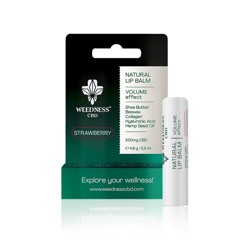 Bálsamo Labial Natural con efecto volumen 4% CBD (Fresa)