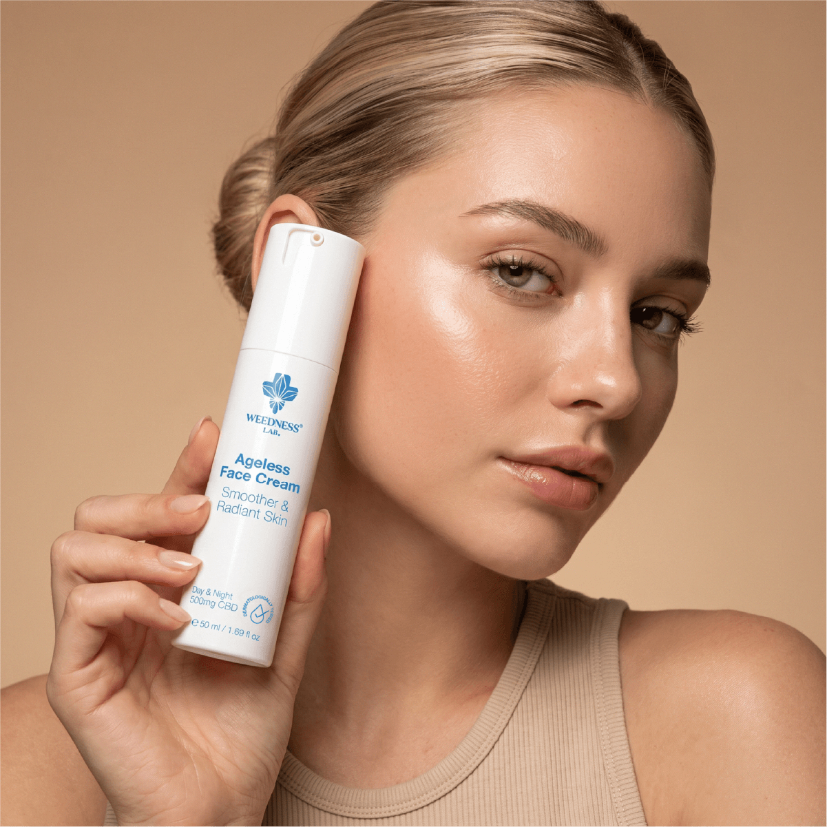 Crema facial antiedad 24h | 500mg CBD 50ml