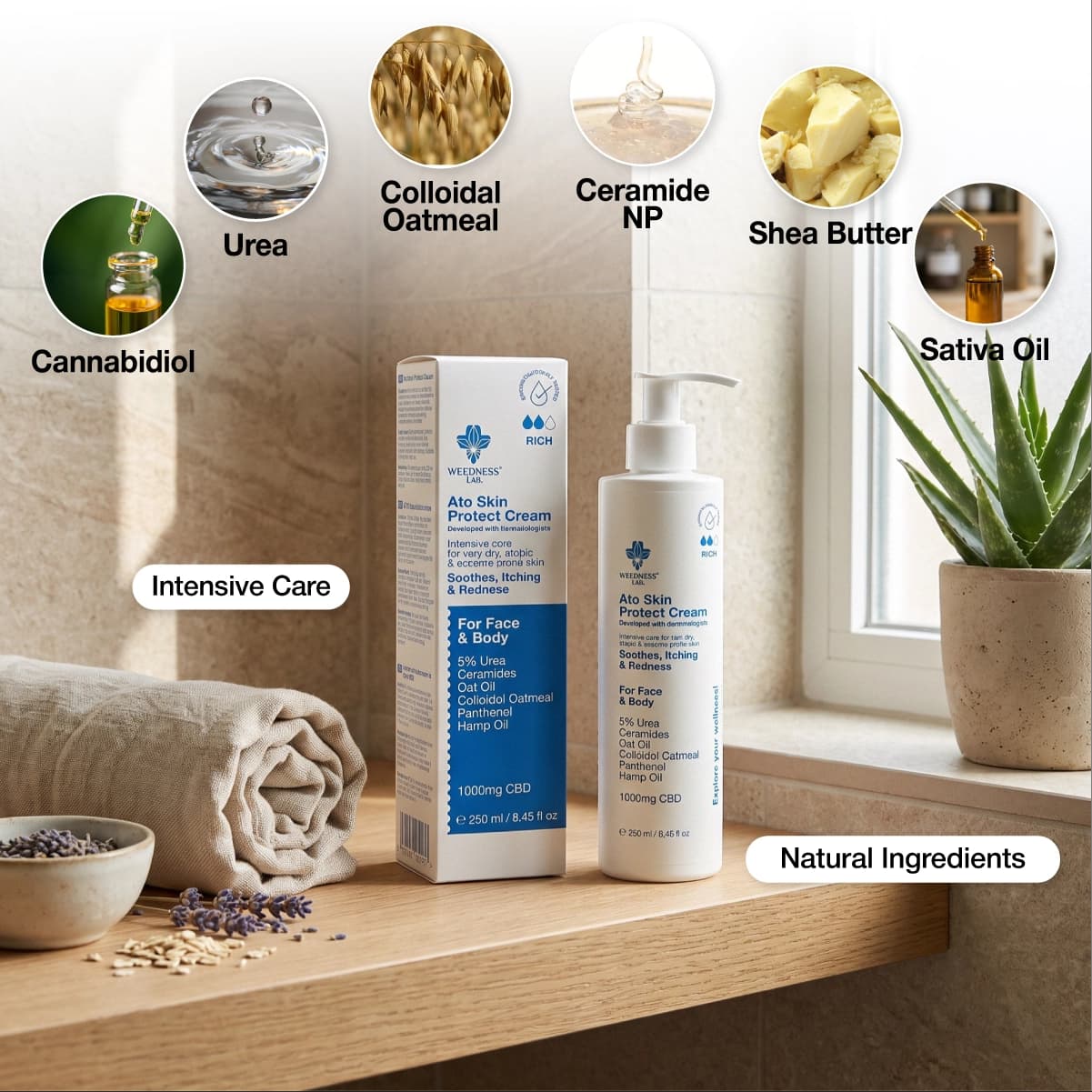 Crema de CBD para piel seca, atópica y con tendencia al eczema