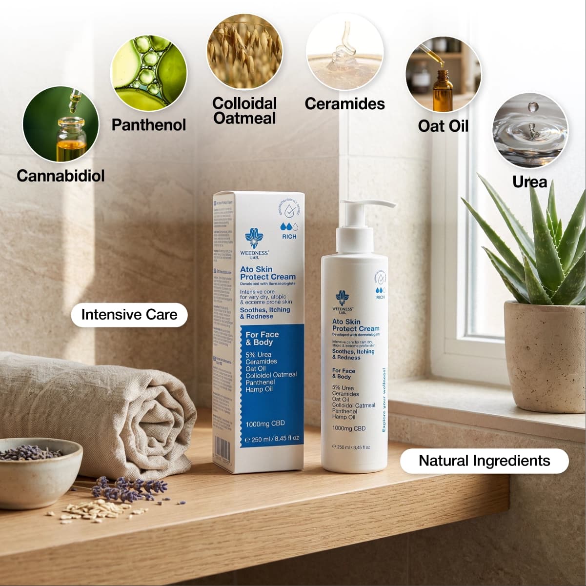 Crema de CBD para piel seca, atópica y con tendencia al eczema