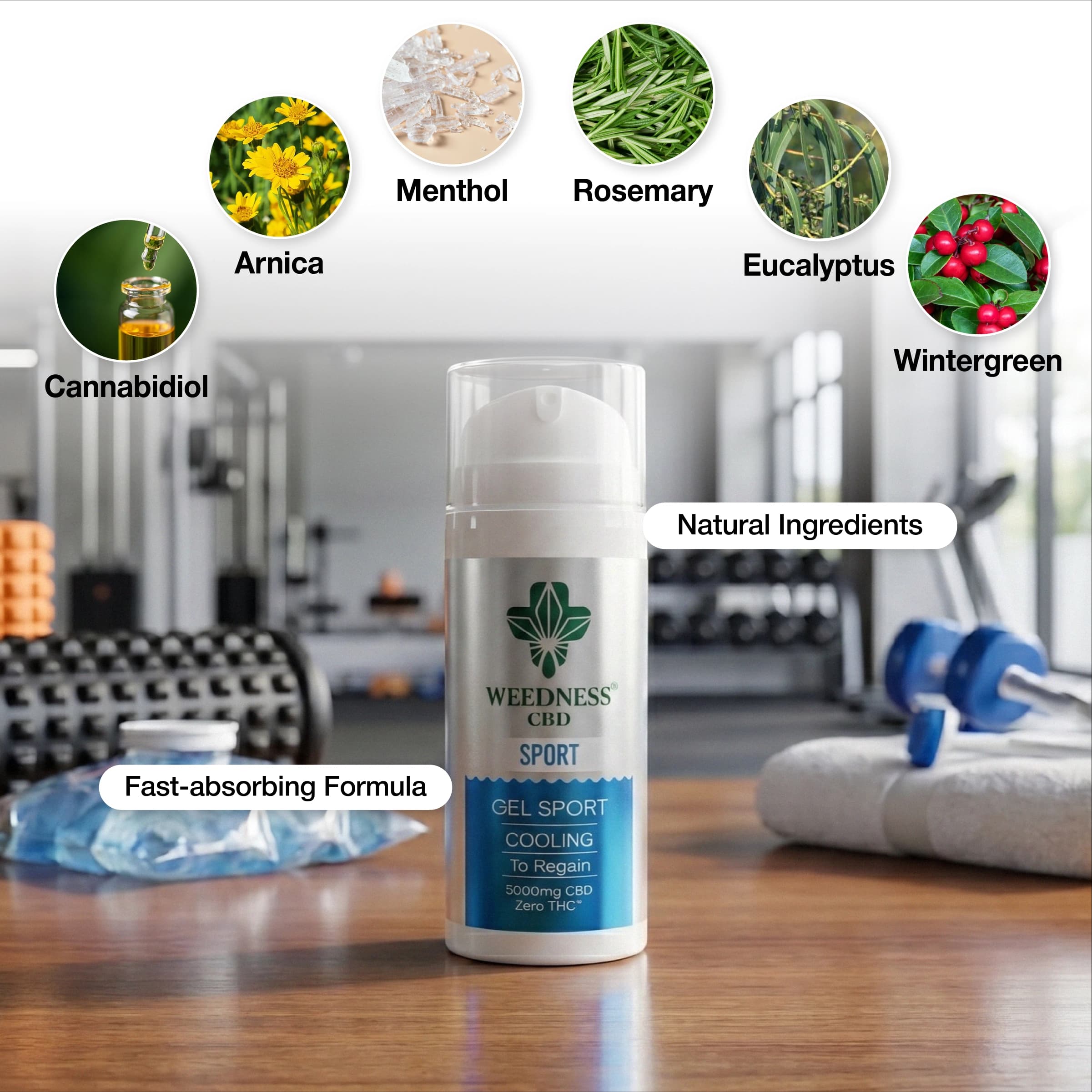 Gel Sport para Músculos y Articulaciones (Efecto frio) 3000mg CBD | 0 THC