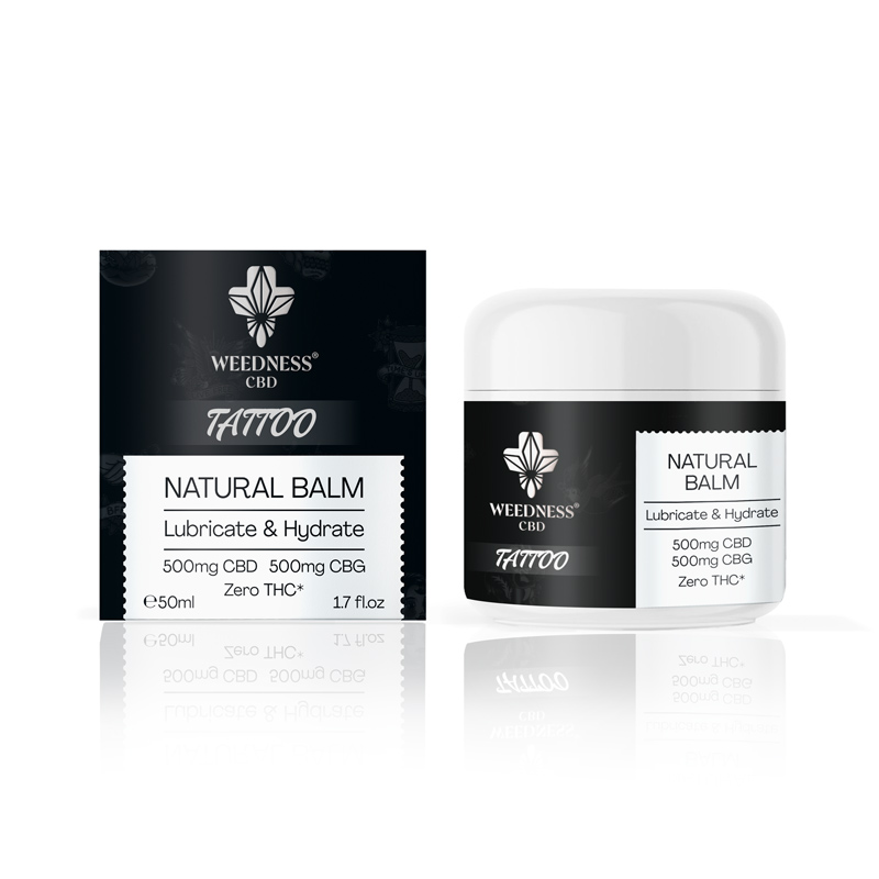 Bálsamo natural para tatuajes con 500mg CBD y 500mg CBG