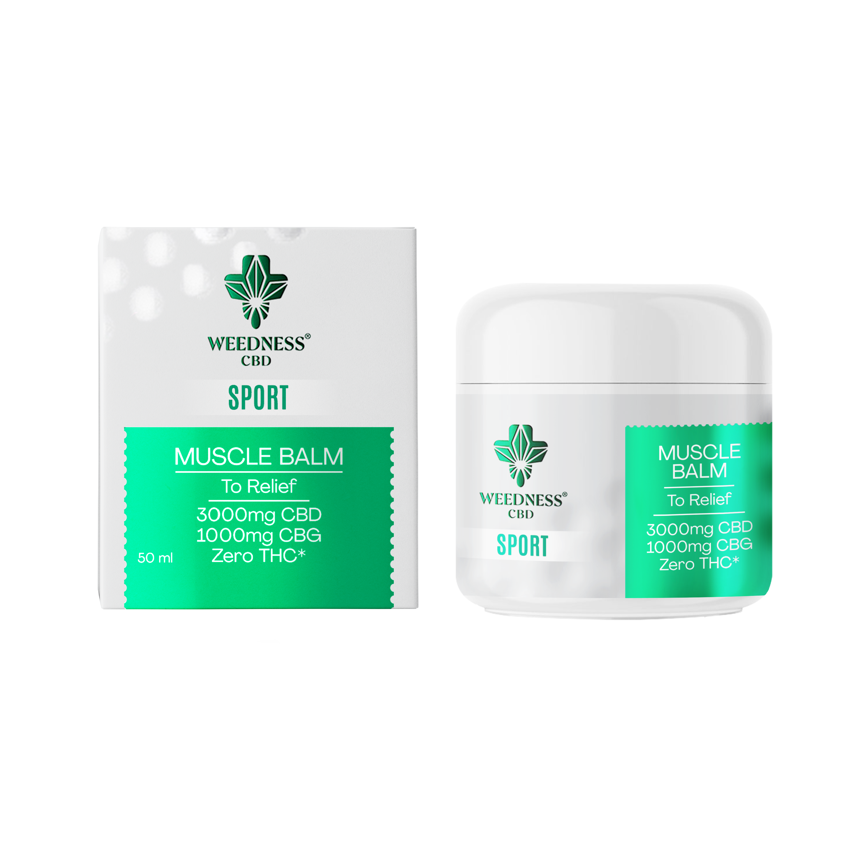 Sport Bálsamo de alivio muscular 3000mg CBD y 1000mg CBG